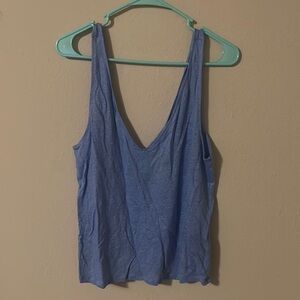 H&M Women's Light Blue Linen Sleeveless Top